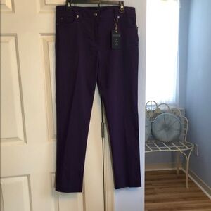 Purple Straight-Leg Pants